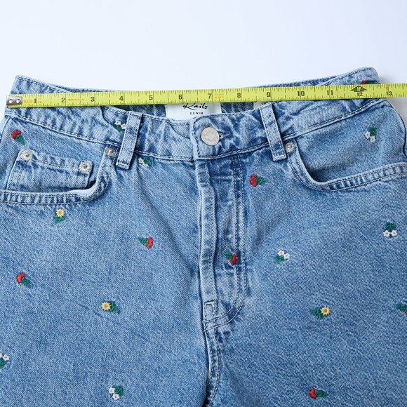 Rails Zuma Embroidered Flower Field Frayed Hem Denim Shorts Size 25 cottagecore - Picture 12 of 16